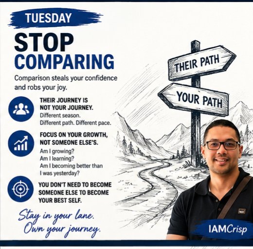 JonathanCrisp38's tweet photo. #Tuesday 

Confidence grows when comparison stops - try it. Own your unique | Be an original 

#BuildingConfidence https://t.co/9Vc4NxE0iY