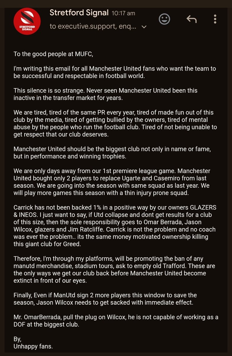 StretfordSignal's tweet photo. #emptyoldtrafford #sackwilcox #mufc #manutd @ManUtd https://t.co/1pTXcIbZ5E