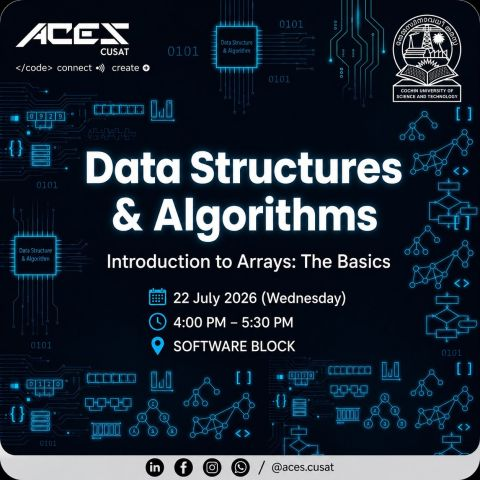 ralu_rahil's tweet photo. Had a great time conducting a DSA Study Jam at ACES CUSAT with my fellow tutor @NIVETHxVM !
We kicked things off with Arrays and problem-solving fundamentals. Great experience learning, teaching, and growing together! 💻🔥
https://t.co/E3Ofij6EQk
#ACESCUSAT #CUSAT #DSA https://t.co/nV5ABnxLNz