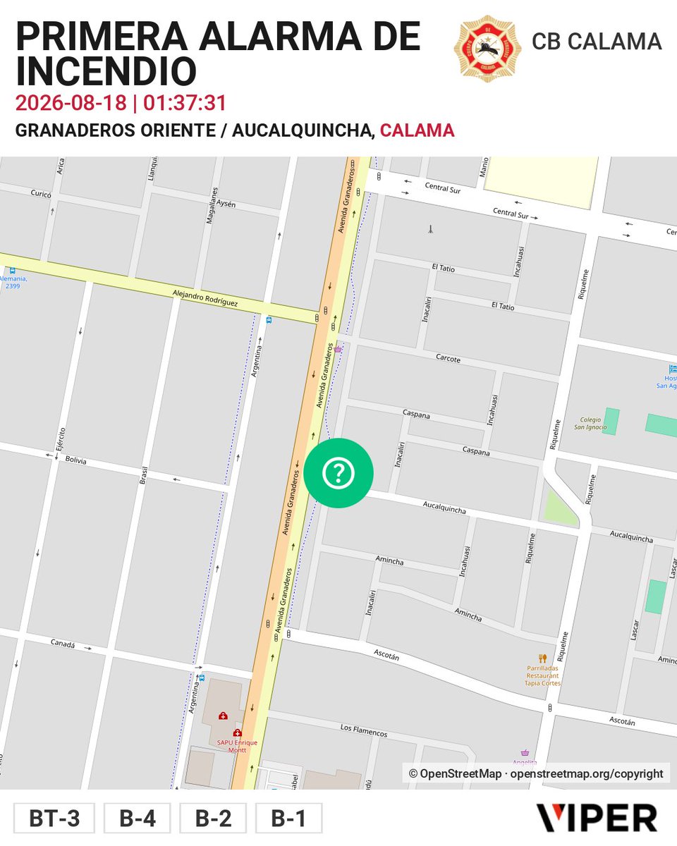 Viper_cbcalama's tweet photo. SALE B-1 A PRIMERA ALARMA DE INCENDIO GRANADEROS ORIENTE / AUCALQUINCHA https://t.co/VsRwCZcUGc