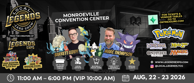 VisitMon's tweet photo. 🃏🔥 LOCAL LEGENDS CARD SHOW IS COMING TO MONROEVILLE CONVENTION CENTER! 🔥🃏

Get ready for an incredible day of cards, collectibles, sports memorabilia, and more at the Local Legends Card Show this weekend, AUGUST 22-23!  

FOR MORE INFORMATION ⬇️
https://t.co/4tWqTnQne1 https://t.co/S8Sc1tCKCe