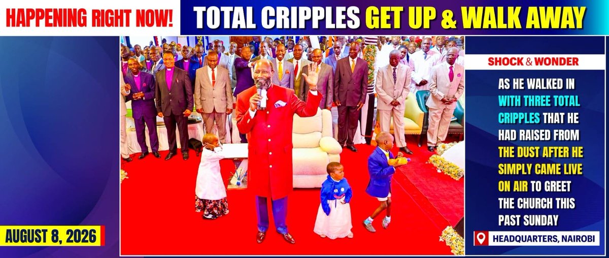 HumphreyAdenya's tweet photo. Cripples are walking!
These should make everyone choose to fear GOD, obey His Holy Word, turn away from sin and focus on the coming Kingdom of GOD not on the earth.
#MilestonesOfEntry https://t.co/VYBXeaTMfm