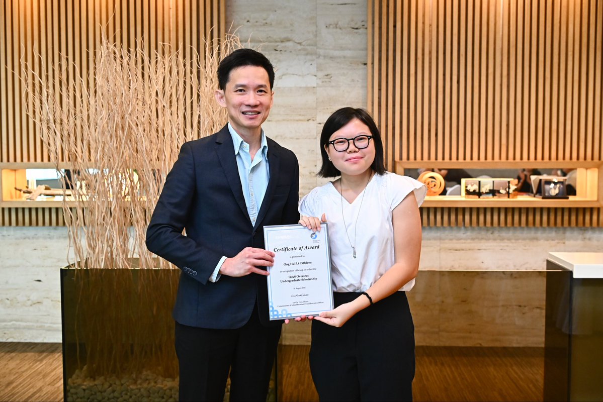 irassg's tweet photo. This morning, we welcomed our new cohort of scholars and their families to a welcome luncheon at Revenue House to mark the start of an exciting journey ahead. We are excited for our 2026 IRAS Scholarship recipients to join the #IRASFam:   

🎓 Ong Hui Li Cathleen (Law, King’s College London) 
🎓 Adharsh Srinivasan (Economics, University of Cambridge) 
🎓 Jeremiah Williams (Statistics and Economics and Finance, University College London)