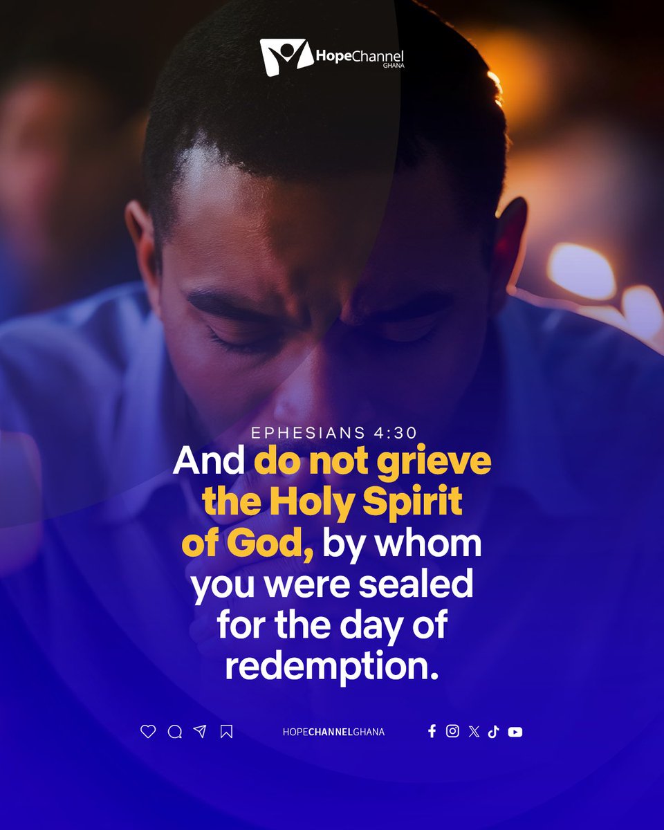 hopechannelgh's tweet photo. And do not grieve the Holy Spirit of God, by whom you were sealed for the day of redemption. EPHESIANS 4:30

Follow us on : 
WhatsApp: https://t.co/oBYLSNGHOh…
Hope Study Platform : https://t.co/5ct6hI8Wnd

#HopeChannelGhana 
#HopeStartsHere
#ChangingLives https://t.co/3tdZ0iJoo0