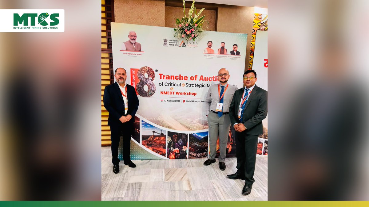 mtcspl's tweet photo. MTCS participated in the 8th Tranche Roadshow on Critical &amp; Strategic Mineral Block Auctions and NMEDT Workshop in Patna, highlighting opportunities in mineral exploration, resource development and India’s critical mineral sector. 

#MTCS #CriticalMinerals #MiningIndia https://t.co/Hq4xrahvED