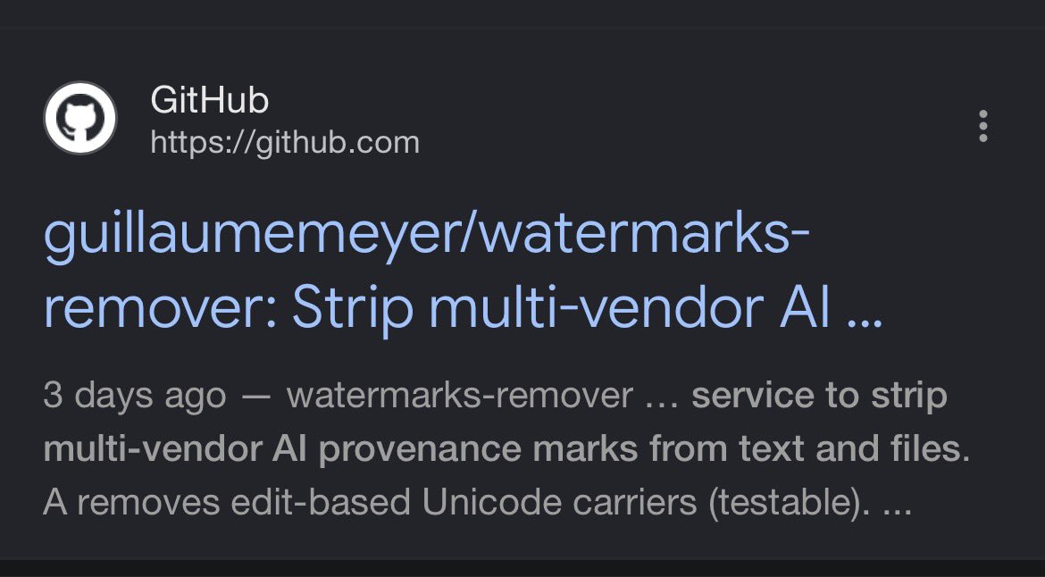 iksly2's tweet photo. Claude just started putting an invisible watermark on everything it writes.

And yes, you can remove it with a Claude Skill called Watermark Remover.

The skill rewrites your AI-generated text and documents to make the writing more original.

To access the Watermark Remover Skill, all you need to do is download the skill file and add it as a Skill on Claude.

Link is in the comment 👇
