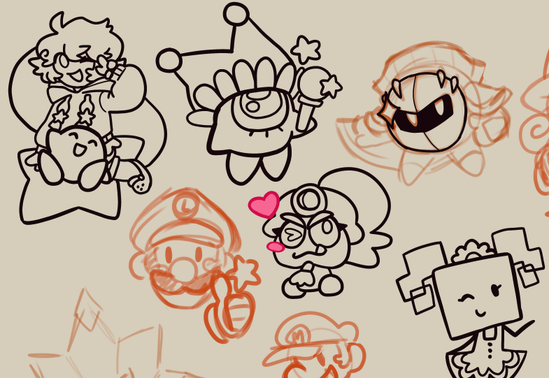 MESSYRXIN's tweet photo. this is a WIP but im also doing some kirby and paper mario stickers <3 theyre so cute i love it https://t.co/znosmv421R