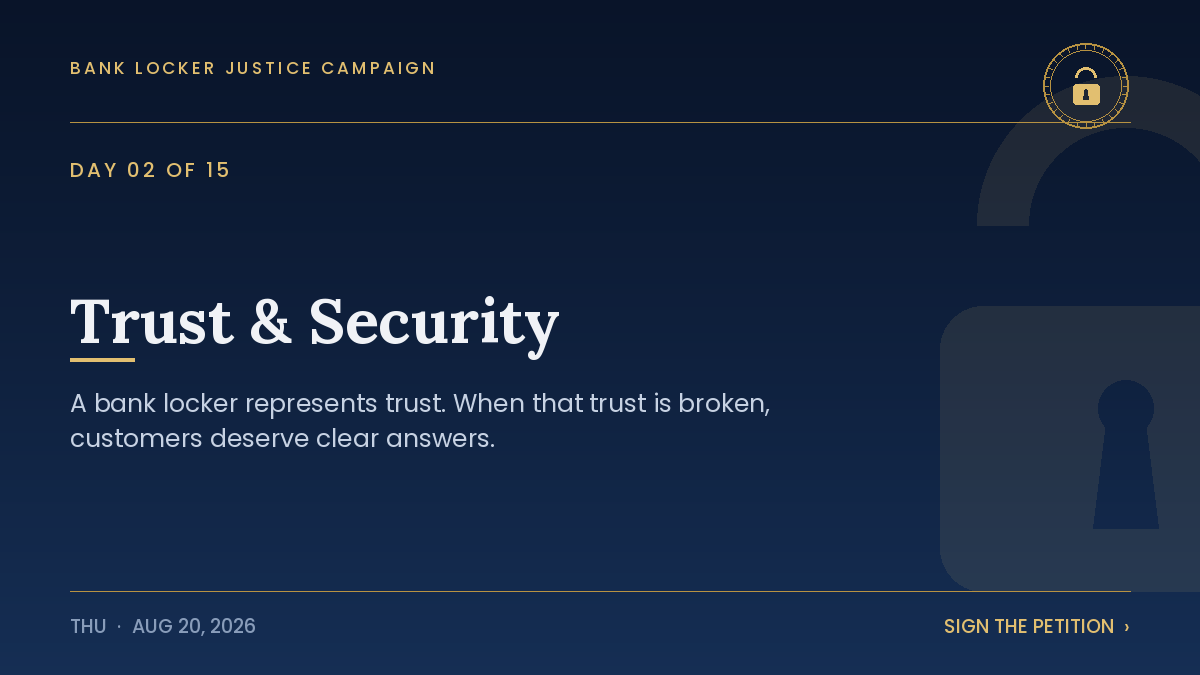 ashultimate's tweet photo. A bank locker represents trust.
Customers hand over their valuables believing that the bank has proper security systems in place. When that trust is broken, customers deserve clear answers and responsible action.
#JusticeForLockerTheft #BankingSecurity https://t.co/zBpM7Ngk5x