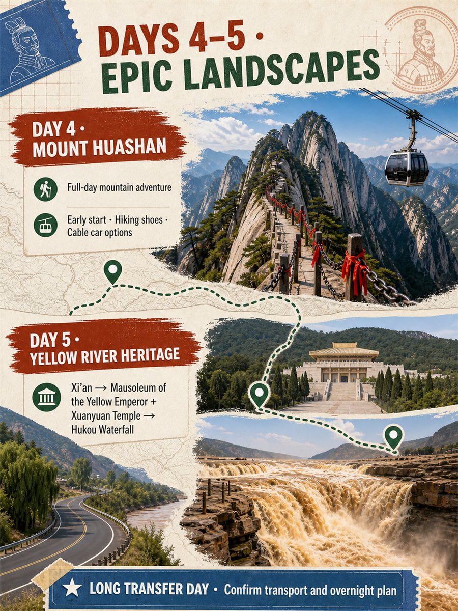 chinacurate's tweet photo. 8 Days in Xi’an: China’s Living History Museum
8 days exploring Xi’an—from the Terracotta Warriors and Tang Dynasty landmarks to Mount Huashan and Hukou Waterfall. Save this route for a journey through China’s history! 🇨🇳
#XianTravel #ChinaTravel https://t.co/xiO6cFhKq2