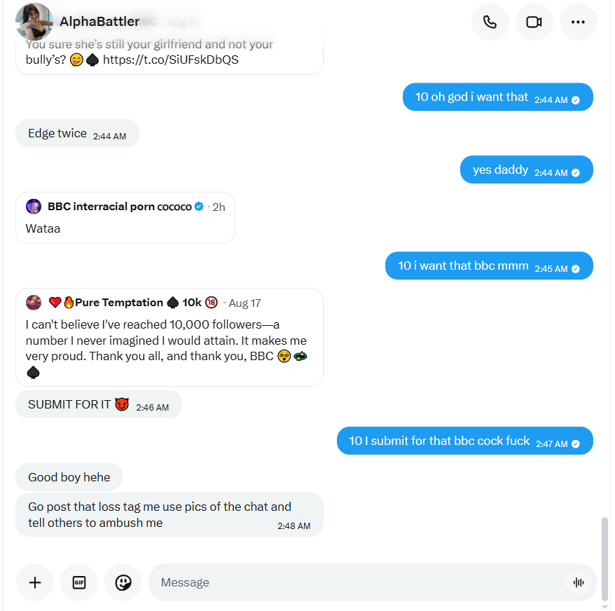 Sydney9912's tweet photo. he got me good @AlphaBattler_ ambush him for the best chance, my bbc addiction let me down #wankbattle https://t.co/6fEmrIHHIn