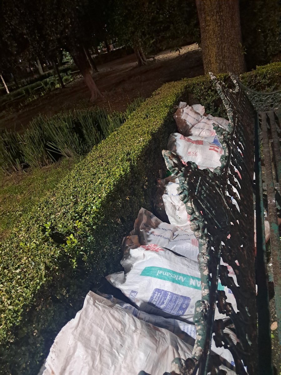 c0c0_mx's tweet photo. @BJAlcaldia @LuisMendozaBJ Buenas noches, su apoyo para retirar estos costales que alguien dejo detras de esta banca ubicada en el parque de los venados, es la banca que esta justo en la esquina del planetario. Por favor. Gracias https://t.co/2YxOXQOOAk
