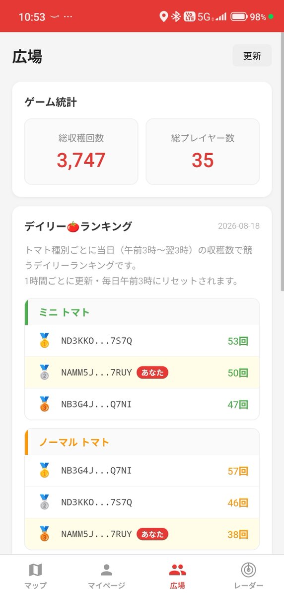daarmu2's tweet photo. クソぉぉ誰だ1位の暇人は…😬
#Symbol
#tomap
#トマティーナ🍅 https://t.co/qC47HC2rcC