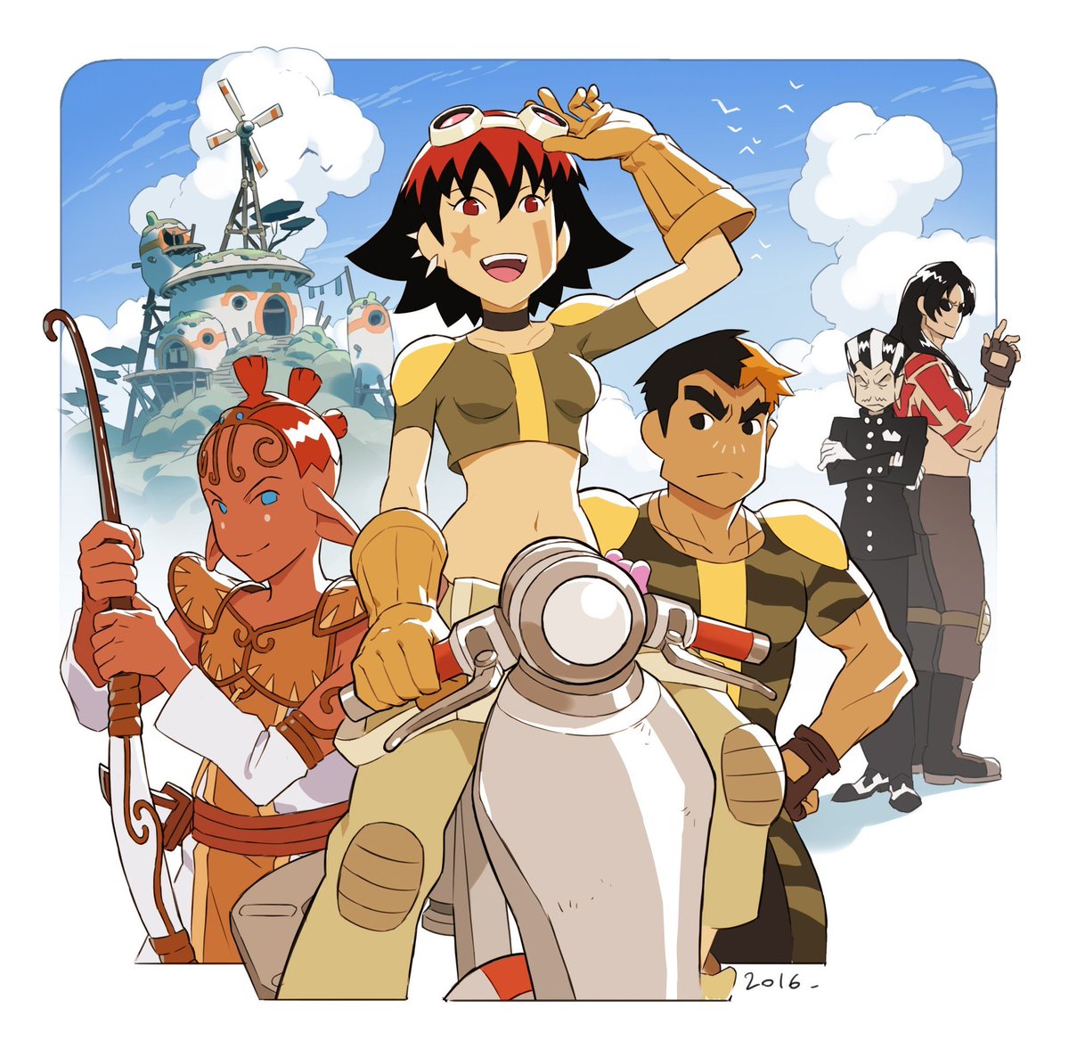 TheOtaking's tweet photo. Ōban Star-Racers - Sav! The World &amp; Hal Film Maker - 2006

Illustration by Thomas Romain https://t.co/mtjebEcvCw