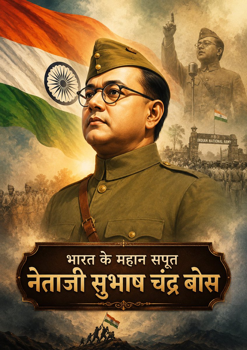 birendram_563's tweet photo. 🇮🇳 18 अगस्त… वो तारीख जिसे भारत कभी नहीं भूल सकता।
“तुम मुझे खून दो, मैं तुम्हें आजादी दूँगा।”
आज ही के दिन नेताजी सुभाष चंद्र बोस विमान यात्रा पर निकले… लेकिन फिर कभी अपनी मंजिल तक नहीं पहुँचे।
उनकी गुमशुदगी आज भी एक रहस्य है।
शत-शत नमन। 🙏🇮🇳
#NetajiSubhasChandraBose
@BBCWorld https://t.co/ALmYAgWjAn