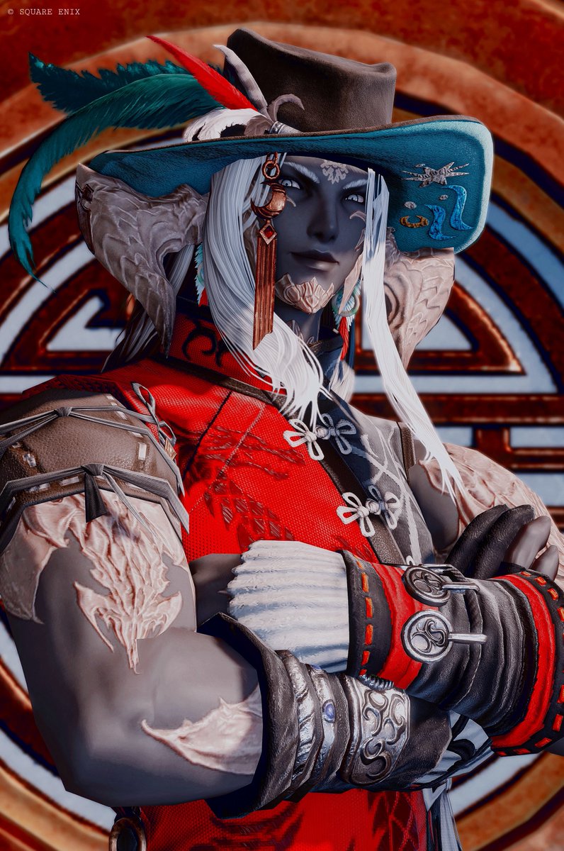 mainserv_'s tweet photo. ドヤオスラ  #オスラ #FF14 
詩人AFの帽子が好きでいつか組み合わせたいと思ってたんすが中華風にしてみたオスラ
つばの刺繍やら装飾が全部とても可愛い☺️ https://t.co/UkYHGOyRQ3