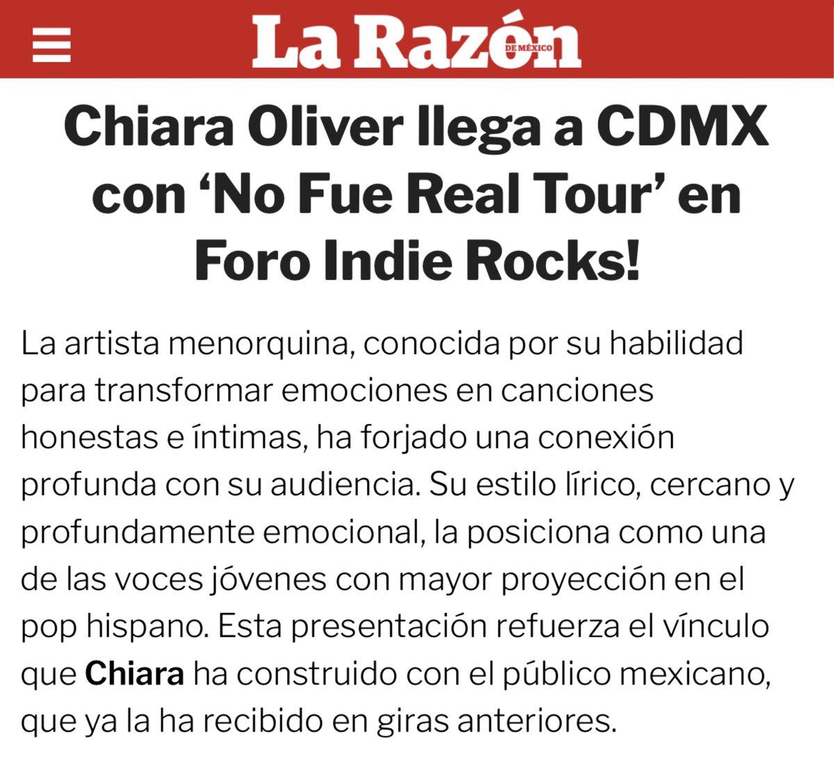 yoursreche's tweet photo. “de las artistas más prometedoras de la nueva generación del pop en español” “conocida por su habilidad para transformar emociones en canciones honestas e íntimas” la unanimidad por la prensa internacional https://t.co/6hcvnxm0he https://t.co/blkJsFNiyE