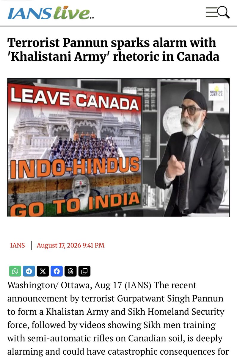 SFJ_US_Official's tweet photo. WHO IS THE TERRORIST?

Pannun, SFJ General Counsel
or
India’s Modi Regime?

A day after Gurpatwant Singh Pannun announced the next Khalistan Referendum in Edmonton, Alberta, Indian media headlines labeled SFJ General Counsel:

“TERRORIST PANNUN”

So the Question is:

Pannun organises Khalistan Referendum to Liberate Punjab From India’s Occupation — exercising political expression through the ballot.

Meanwhile, Indian Modi Regimes R&AW official Yadav is wanted by the FBI in the Pannun murder-for-hire plot, while authorities in Canada have investigated Modi Governments involvement in the assassination of Shaheed Nijjar and ongoing assassination plots against Inderjeet Singh Gosal, the Khalistan Referendum organizer.

YET

Pannun, who organises the Khalistan Referendum, is the “TERRORIST”?

WHO IS THE REAL TERRORIST?

PANNUN or India’s Modi Regime?

https://t.co/VuLkF8oP5a