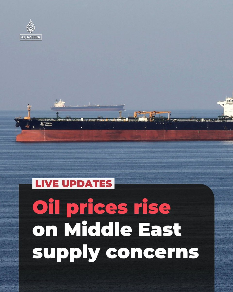 AJEnglish's tweet photo. Oil prices are rising as Iran adopts a more offensive stance and the US rules out extending its Memorandum of Understanding, with Brent crude reaching $91.14 a barrel and US WTI crude trading at $85.04.

🔴 LIVE updates: https://t.co/dn8V40RfvU https://t.co/VwJR8Xq2Rx