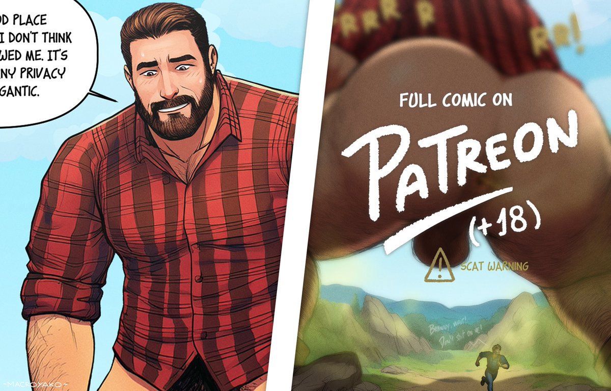 macroyako's tweet photo. (4 panel comic) It seems Brawny will need more than one paper towel to clean up the little lumberjack he left covered in his massive mess.

Full version on patreon

#macrophilia https://t.co/TvxiEUsuZg