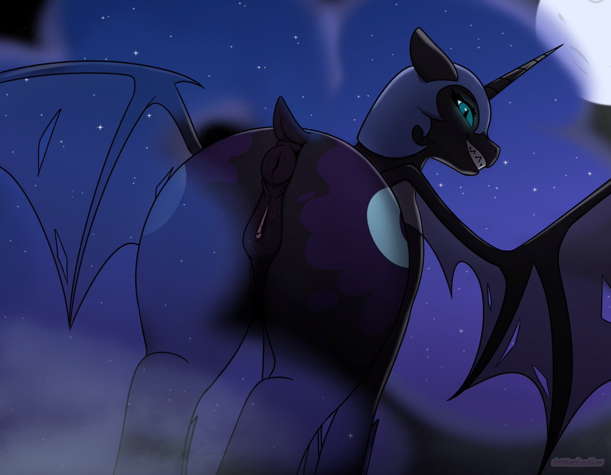 ArtMarshmallow's tweet photo. Nightmare Moon demands her serve the night. https://t.co/alIR83GI9i