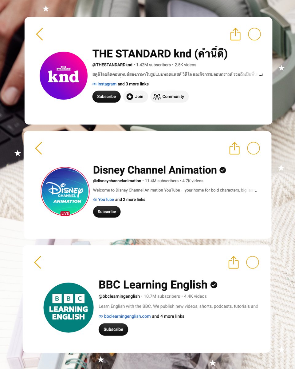 Cocolearn_x's tweet photo. 👉🏻✨ รวมช่อง youtube สำหรับใครที่อยากฝึกฟังภาษาอังกฤษ เพื่อเพิ่มสกิล listening มีสาระ สนุก ฟังง่าย 🧑‍💻🎧

ฟังเสร็จแล้วฝึกทำข้อสอบ listening ได้ใน tiwa toeic เลยย 💪🏻
#TOEIC #ติวtoeic #dek70 https://t.co/IiAmbxHi8X