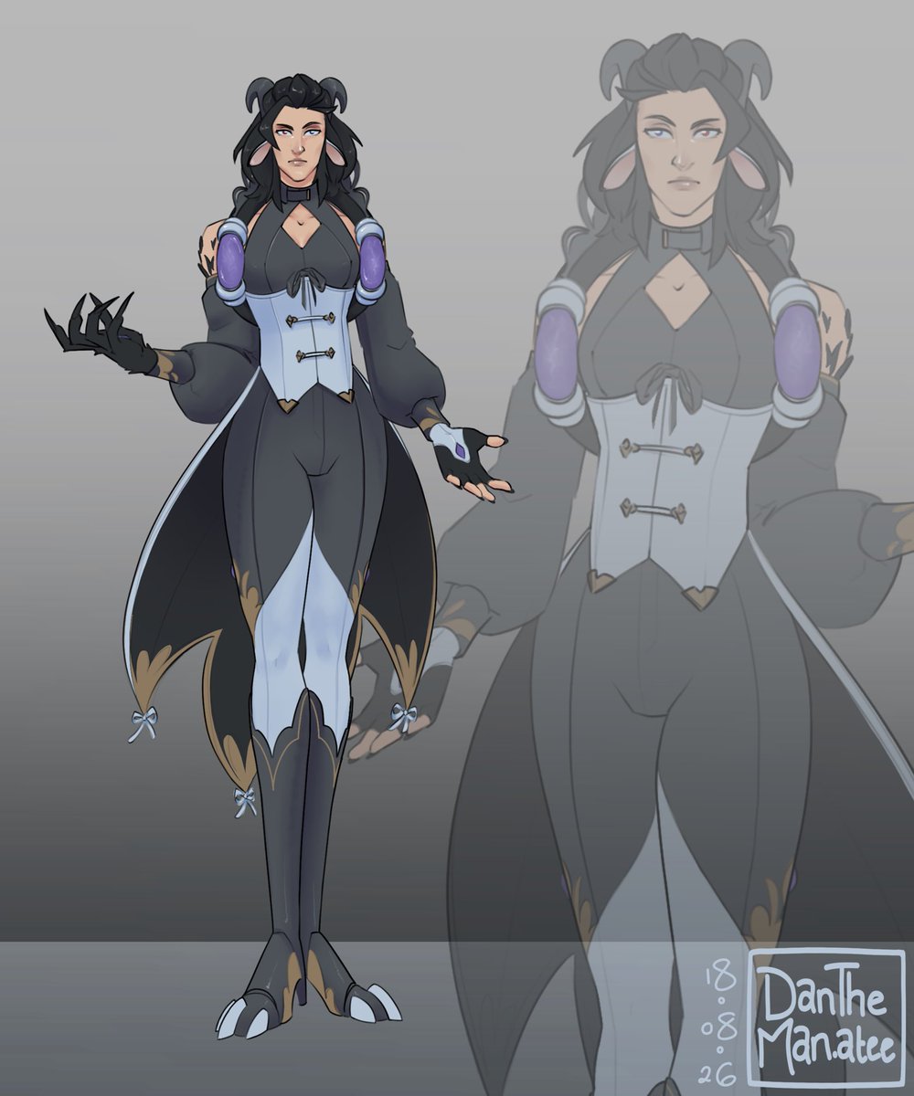 DanTheManatee's tweet photo. Cause I hate so many of Moira’s skins because I feel like Blizzard doesn’t know how to style her. Here’s a quick design I came up with for the Fleece and Fangs bundle that just released. https://t.co/H0kWQaOlCn