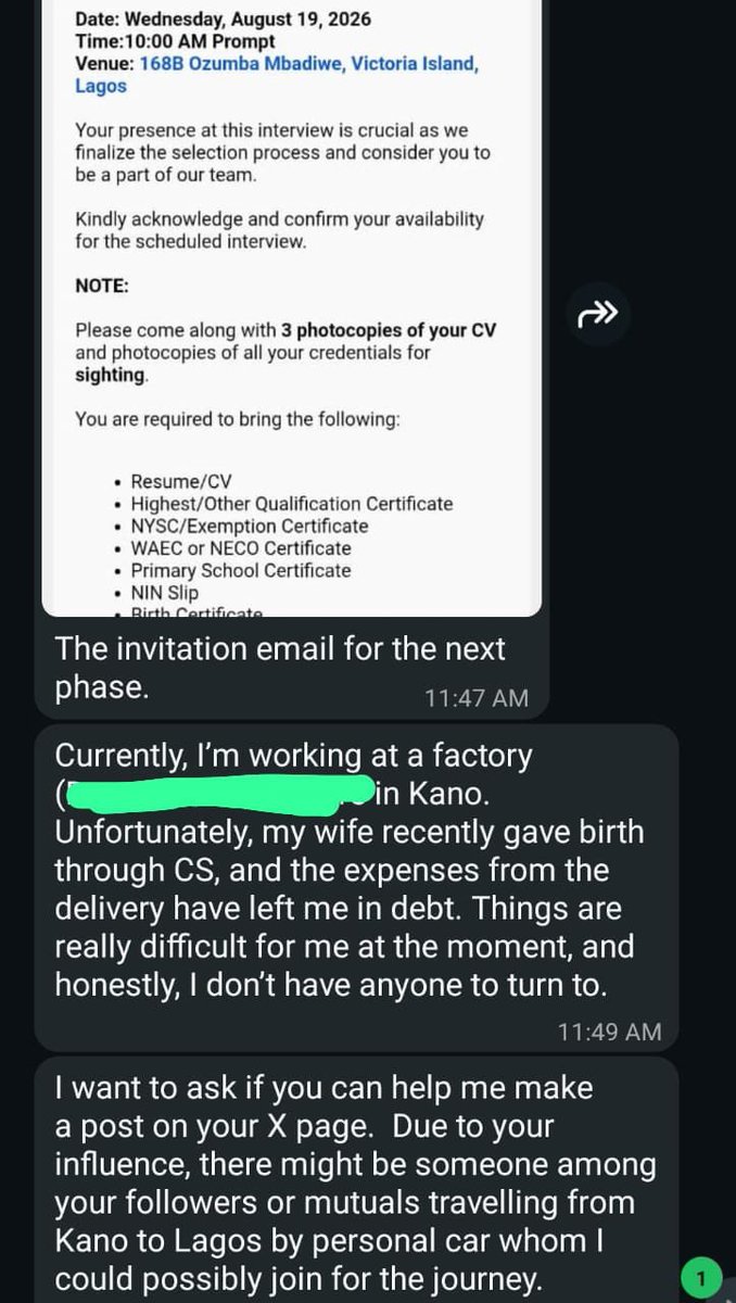 omoalhajaabiola's tweet photo. This brother has an interview on Wednesday and he's asking for our help to cover his tfare from kano to Lagos. 

Kindly send your help to Firstbank 3057351721 dauda Sulaimon Abiola https://t.co/vvQWmBAQxj