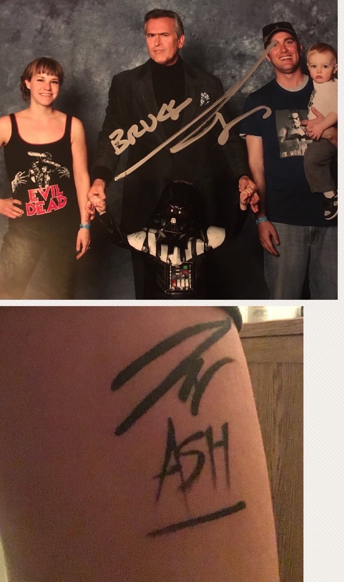 GroovyBruce's tweet photo. The ol’ autograph has changed over the years. What was two words has now become basically a large B with a squiggle - like something that would happen if you had a spasm with a paint pen in your hand. https://t.co/Gue9zMchmA
