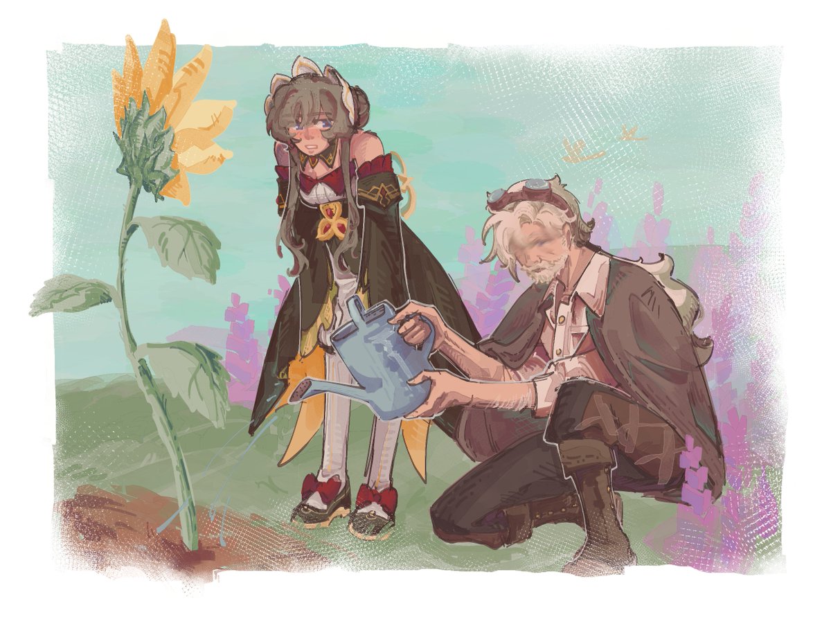 lemonjellyk's tweet photo. gardening with papa 🌻 

#sandrone #alainguillotin https://t.co/S2jWg8twXx