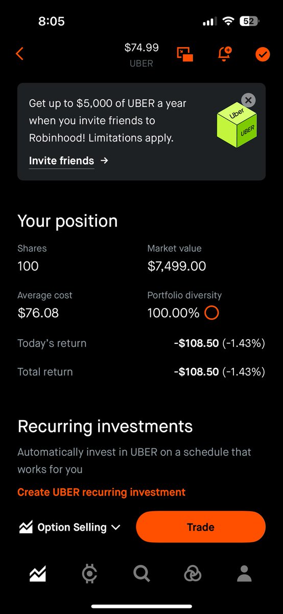 deepvalueghost's tweet photo. New position: $UBER 🚗

Strong fundamentals.
Self-driving? I don’t see it as a real long-term threat.
Huge active user base + a business that keeps growing.

Macro might beat it up in the short term, but long term I see $UBER as a $100+ stock.

I’ll be accumulating every meaningful dip and sharing the updates live.

Let’s go 🚀