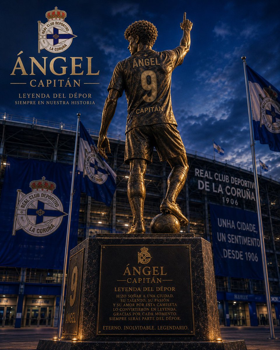 RCD_LigaEquis's tweet photo. Por su trayectoria, entrega y todos los momentos que nos regaló, hemos decidido hacerle una estatua a Ángel en su honor.

Su paso por el club dejó una huella que nunca será olvidada.

Gracias por todo, leyenda. 🖤⚽
@RBlaugrana8 https://t.co/szvpr0ZAE4