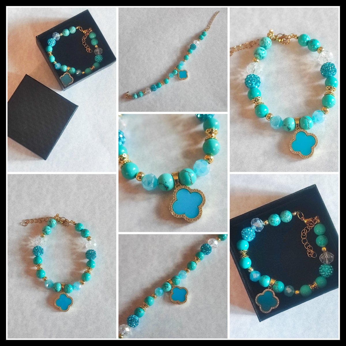 TheFunPart_'s tweet photo. Custom-made bracelet successfully delivered all the way to the US! Made special w/ Turquoise, her birthstone. In Chinese culture, turquoise is often associated w/ protection, good fortune, &amp; positive energy —a little stone believed to bring blessings &amp; luck! #bracelet https://t.co/238vJzZcam