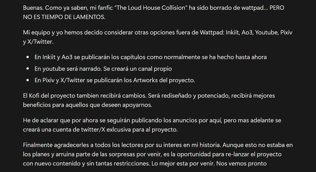 KaruUnivers's tweet photo. 🚨AVISO IMPORTANTE SOBRE EL FUTURO DE THE LOUD HOUSE COLLISION🚨
#theloudhouse #sinkids #theloudhousecollison #fanfic #loanloud #lienaloud #lyraloud #libyloud #lacyloud #lupaloud #lemyloud #lyleloud #leialoud #lizyloud #lululoud #loudcest https://t.co/6khWdEWaCA
