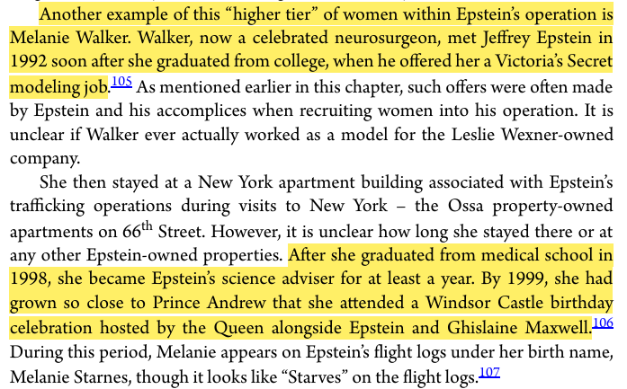 toxictiramisu's tweet photo. Melanie Walker, recruited by Epstein in 92 via a Victoria's Secret offer (owned by Leslie Wexner), was "given" to Prince Andrew, later lived w/ Microsoft exec. Steven Sinofsky (now at Andreessen Horowitz), worked at the Gates Found, &amp; now holds roles at the World Bank, WHO &amp; WEF. https://t.co/AR5WtEldrv