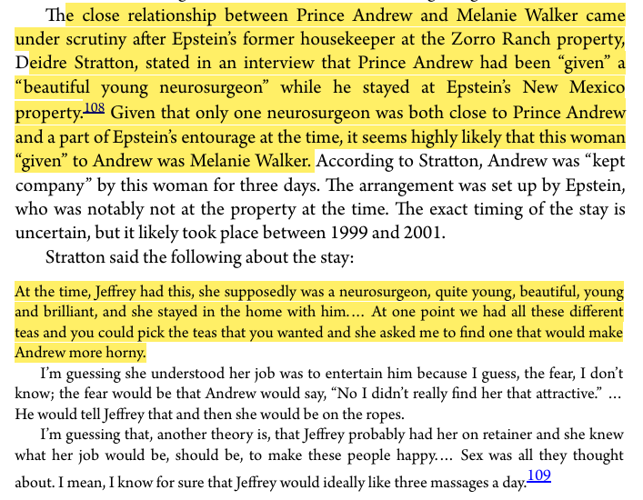 toxictiramisu's tweet photo. Melanie Walker, recruited by Epstein in 92 via a Victoria's Secret offer (owned by Leslie Wexner), was "given" to Prince Andrew, later lived w/ Microsoft exec. Steven Sinofsky (now at Andreessen Horowitz), worked at the Gates Found, &amp; now holds roles at the World Bank, WHO &amp; WEF. https://t.co/AR5WtEldrv