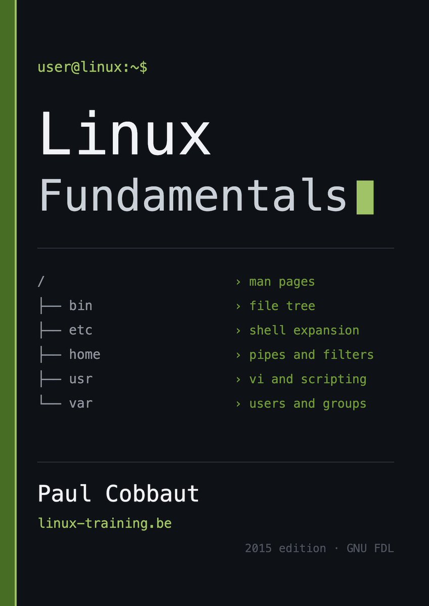 burkov's tweet photo. One of the best hands-on introductions to Linux, "Linux Fundamentals" by Paul Cobbaut, is now available on @ChapterPal.

Enjoy: https://t.co/uMuNHA6JSe

(All books and papers on ChapterPal are free to read.) https://t.co/YqrmMHH8xE