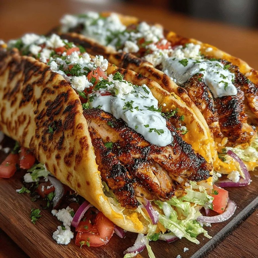 ann_ann886's tweet photo. Chicken Gyros with Creamy Tzatziki Wraps

Serves: 4 • Prep: 20 minutes • Marinate: 30 minutes to 4 hours • Cook: 15 minutes • Total: about 1 hour

Ingredients
For the chicken
1 1/2 lb boneless, skinless chicken thighs
3 tbsp plain Greek yogurt
2 tbsp olive oil
2 tbsp lemon juice
3 garlic cloves, minced
1 tsp dried oregano
1 tsp smoked paprika
1/2 tsp ground cumin
1/2 tsp onion powder
1 tsp salt
1/2 tsp black pepper
For the tzatziki
1 cup plain Greek yogurt
1/2 cucumber, grated and squeezed very dry
1 garlic clove, grated
1 tbsp lemon juice
1 tbsp olive oil
1 tbsp chopped fresh dill
1 tbsp chopped fresh mint or parsley
1/4 tsp salt
Black pepper, to taste
For the wraps
4 flatbreads, pita breads, or naan
1 1/2 cups shredded lettuce
1 cup diced tomatoes
1/4 red onion, thinly sliced
1/2 cup crumbled feta
Chopped parsley, for garnish

Instructions
1. Marinate the chicken
In a bowl, whisk together the yogurt, olive oil, lemon juice, garlic, oregano, paprika, cumin, onion powder, salt, and pepper.
Add the chicken and coat well. Cover and marinate for at least 30 minutes, or up to 4 hours in the fridge.
2. Make the tzatziki
In another bowl, mix the Greek yogurt, grated cucumber, garlic, lemon juice, olive oil, dill, mint or parsley, salt, and black pepper.
Chill until ready to use.
3. Cook the chicken
Heat a grill pan, skillet, or outdoor grill over medium-high heat.
Cook the chicken for 5–6 minutes per side, or until nicely charred and fully cooked through. Let it rest for 5 minutes, then slice into strips.
4. Warm the bread
Warm the flatbreads or pitas in a dry skillet or briefly in the oven until soft and flexible.
5. Assemble
Fill each wrap with shredded lettuce, tomatoes, red onion, and sliced chicken.
Top with generous spoonfuls of tzatziki and crumbled feta. Finish with chopped parsley.
6. Serve
Fold and serve warm right away.

Tips
Chicken thighs give the juiciest gyros and the best char.
Squeeze the cucumber well so the tzatziki stays thick and creamy.
If you want that extra orange-red look like the photo, add a little extra paprika to the marinade.
For more flavor, let the chicken rest in the marinade a few hours.