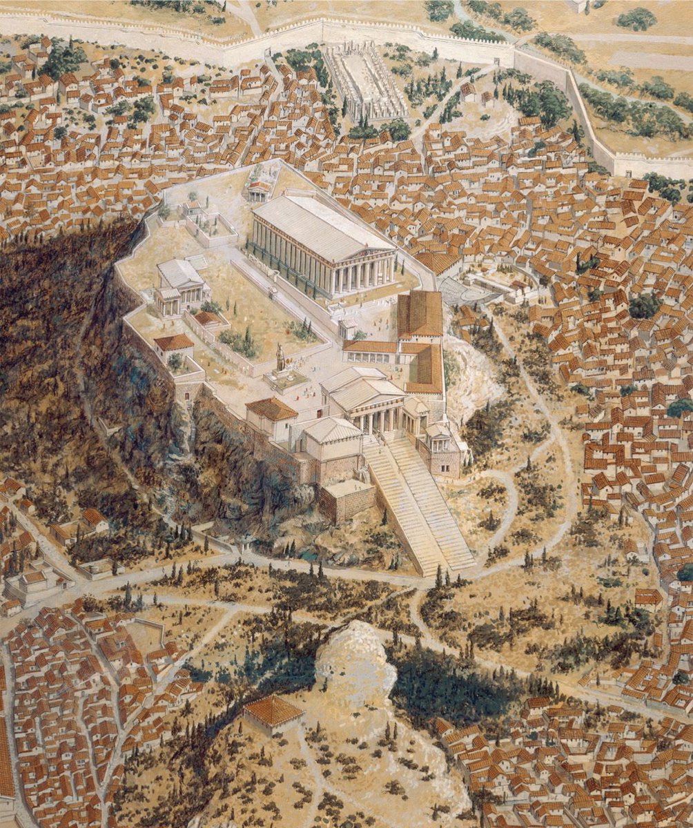 vintagemapstore's tweet photo. Athens, Greece during the beginning of the 4th century BC. Illustration by Peter Connolly https://t.co/qS4ko91dzh