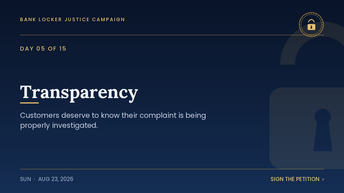 ashultimate's tweet photo. Transparency is essential when a bank locker theft is reported.
Customers deserve to know that their complaint is being properly investigated and that appropriate action is being taken.
#JusticeForLockerTheft #Transparency https://t.co/NH9ObryxVZ