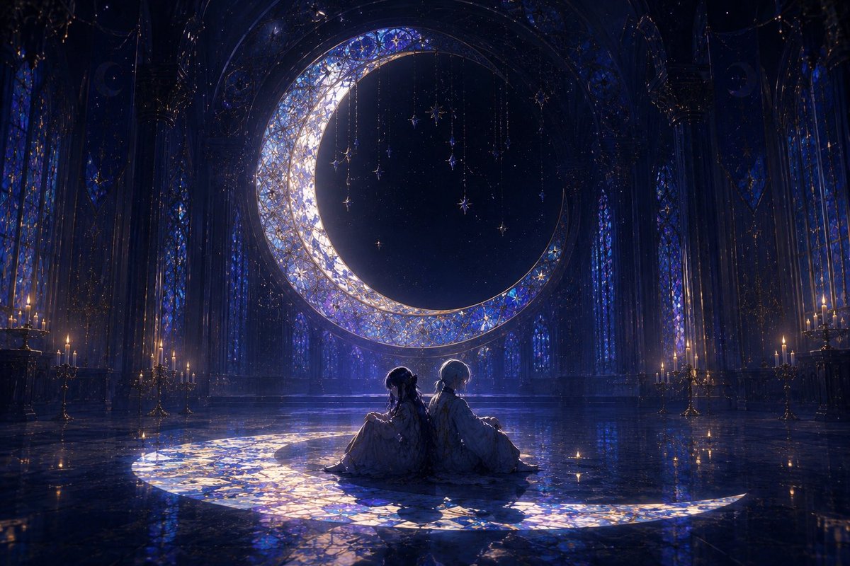 yamadaex5's tweet photo. 釈子と瑠璃丸と月の神殿🌙
#AIイラスト https://t.co/uKXPt3Cx2R