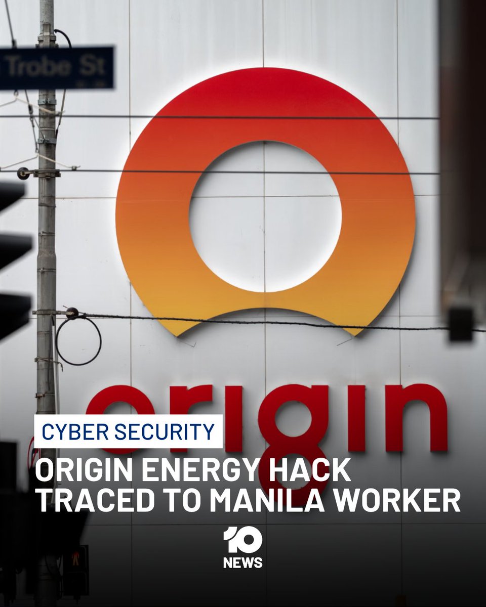 10NewsAU's tweet photo. The cyber-attack that exposed the personal data of around 900,000 Origin Energy customers has allegedly been traced to a former Accenture employee at a Manila call centre.

The individual is accused of trying to extort the energy giant in exchange for returning the stolen information, as the AFP investigation continues and customers are warned to stay alert for scams.

Tune in to 10 News via the link below for more.