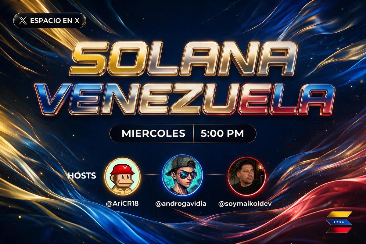LaFamilia_so's tweet photo. Mañana comienza un nuevo espacio de la Comunidad de Creadores de La Familia 🎩

Solana Venezuela al Día Ep. 1

Un nuevo programa para compartir conocimiento, descubrir nuevas perspectivas y mantener a toda la comunidad hispanohablante al día con lo que está pasando en Solana.

En este primer episodio, @AriCR18, @soymaikoldev y @androgavidia toman los micrófonos para traer sus experiencias, conversaciones y visión sobre el ecosistema, conectando a Venezuela con toda la comunidad de habla hispana.

Una nueva voz se suma a La Familia. 🫂

🗓️ 19 de julio de 2026
⏰ 17:00 VEN 🇻🇪
  23:00 CET 🇪🇸