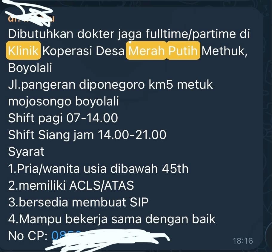 NakesPuskesmas's tweet photo. Masih penasaran konsep klinik dan apotek kopdes ini bakalan gimana yah?

Cari-cari referensi, standar teknis dan panduan operasionalnya belum ada loh. Tapi udah ada jg yg beredar tentang rekrutmen tenaganya. Gak tahu ada huhungannya atau tdk, tapi minggu lalu babinsa minta data puskesmas tentang jumlah ketenagaan.

Tapi yang hampir pasti sih, Klinik ini dapat berbentuk Praktek Mandiri atau Klinik Pratama dan akan menggantikan Puskesmas Pembantu (sedih).

Dan tahu apa yang lebih sedih lagi, katanya bakalan ada penyederhanaan dan kemudahan regulasi khusus terkait perizinan klinik dan apotek kopdes yang selama ini ketat guna menjaga kualitas layanan.

Bau-baunya dapat "karpet merah" lagi ini program anak kandung 😌