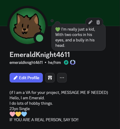 EKnight4611's tweet photo. 💚Hello! I'm Emerald.💚

I'm a Voice actor, Blockbench modeler, and the best flavor of nerd (trains and TARDISes)

If you wanna find my other socials, check my carrd!

https://t.co/mxx4D9e9sk https://t.co/RQt6gJbMqU