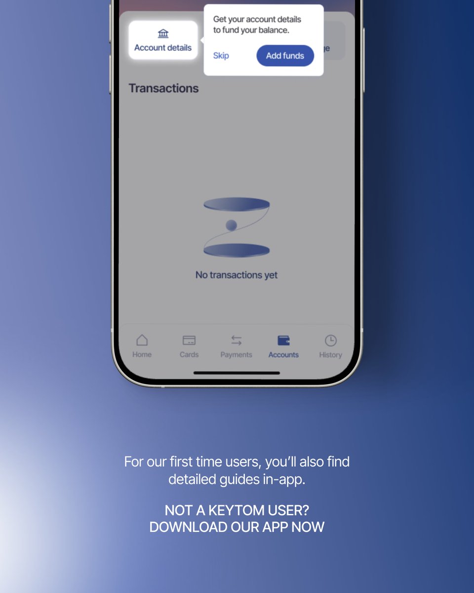 keytom_com's tweet photo. Opening your first account is easy! Simply verify your identity, then tap Add account, pick a currency (crypto or fiat), and you're ready to receive, send, and exchange. Swipe to see how. https://t.co/7RPconJwmu