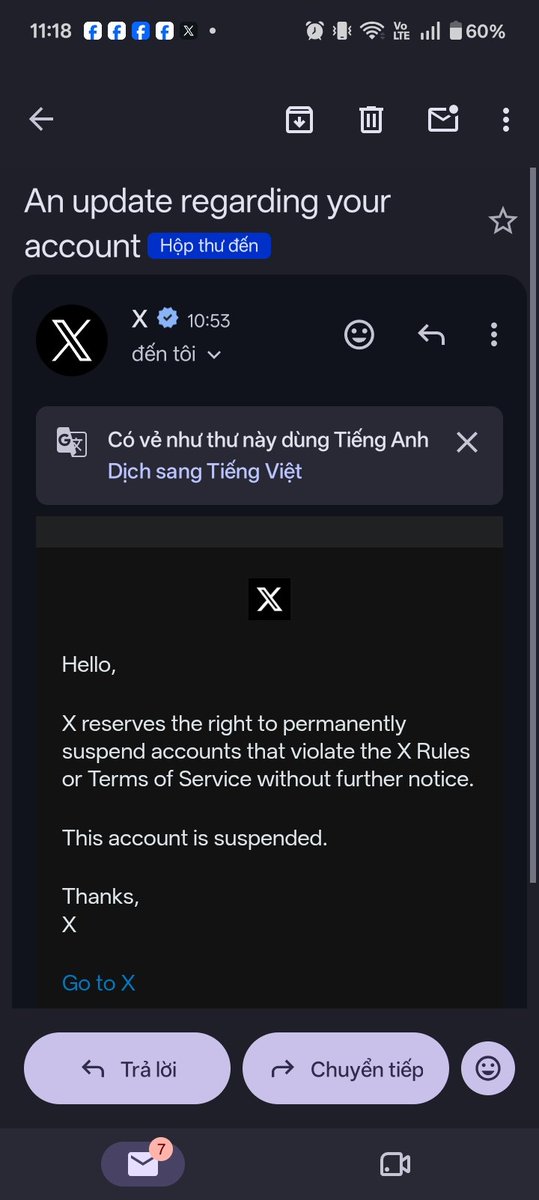 Ngitnhmangv2sq's tweet photo. Í là cái thư này đc gửi lúc 10h53 ngày hôm nay đúng ko, nếu đúng thì t nói với m một chuỵện nè X m đình chỉ acc ngta xong m để chữ kháng nghị đó cho con gái mẹ mày móc à Đm t kháng nghị xong m bảo m có quyền đình chỉ các tk vi phạm Đuma v để chữ kháng nghị chi. https://t.co/eV7j6KyXru