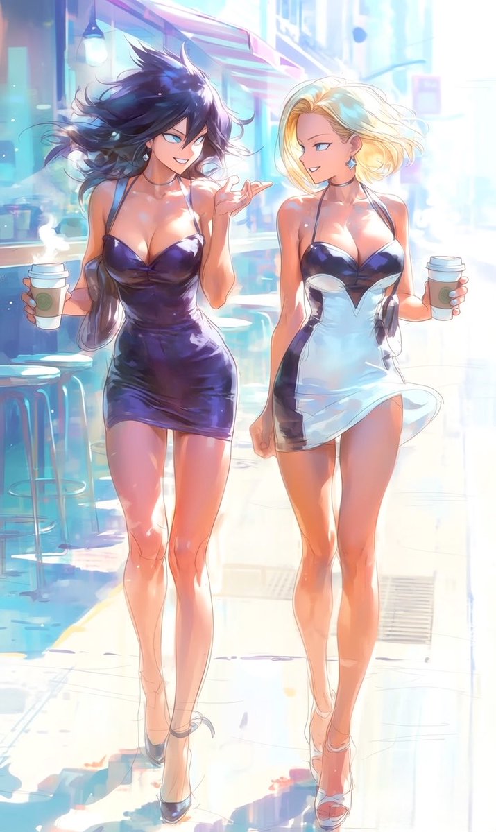 zampy68's tweet photo. Have a great day☀️
Midnight &amp; Android 18
#mha #dragonball☕️ https://t.co/wNhXO508oa
