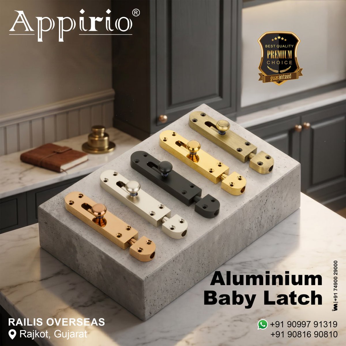 ibais_hardware's tweet photo. RAILIS OVERSEAS | Rajkot π’
ALUMINIUM BABY LATCH
Mr. Bhavesh Sankhavara - +91 90997 91319
Mr. Divyesh Kothiya - +91 90816 90810
WhatsApp: https://t.co/a5goMNlamv
.
#Appirio #RailisOverseas #BabyLatch #AluminiumBabyLatch #DoorHardware #FurnitureHardware #HardwareFittings https://t.co/KJfumhpvGa