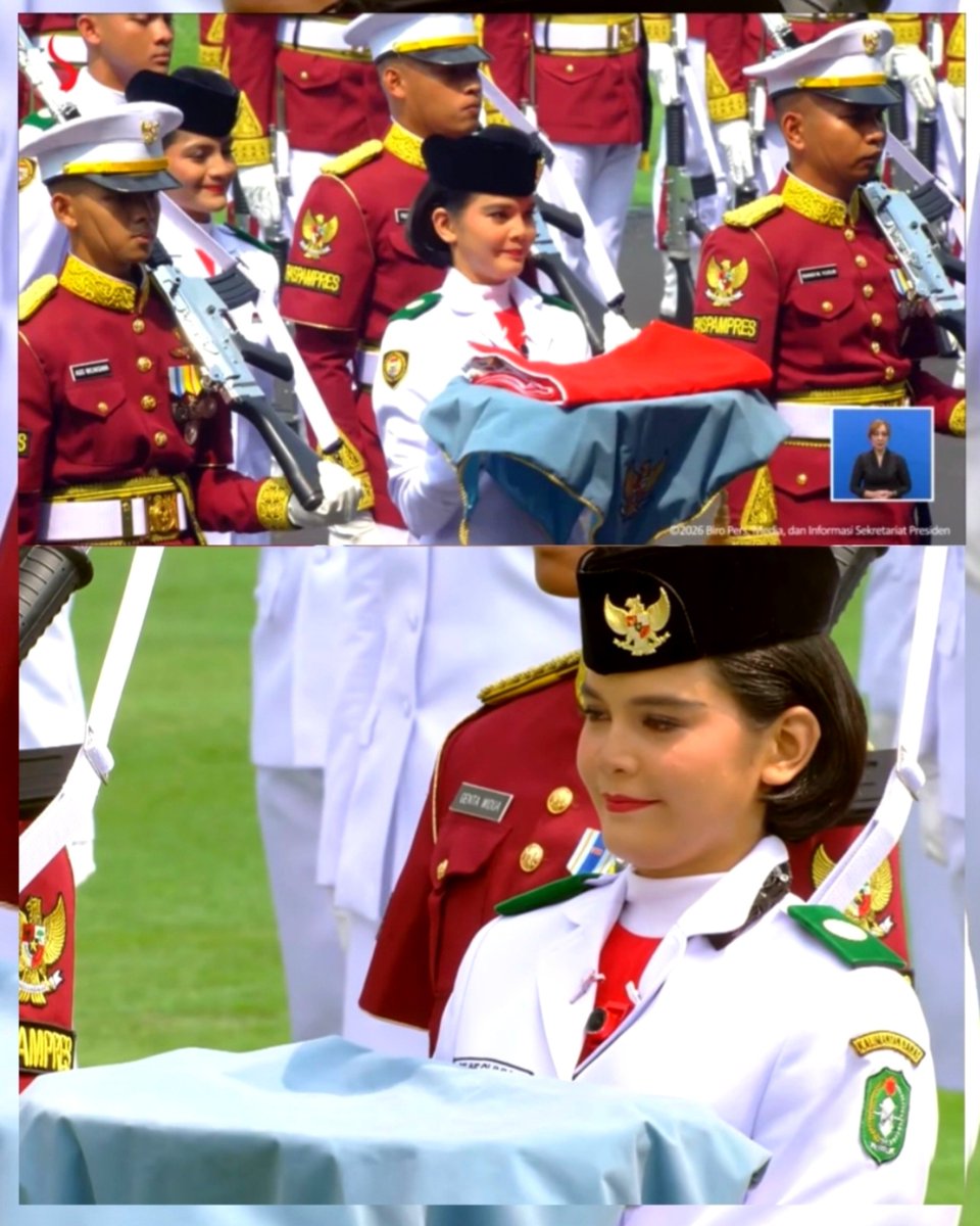 Om_kax's tweet photo. Celine Olivia Apriani Theo dan Mirza Rafi Navazani Paskibraka Berasal dari Kalimantan Barat
Pasukan Pengibaran Bendera Pusaka (Paskibraka) Nasional 2026 yang bertugas dalam Upacara Detik-detik Peringatan Detik-Detik Proklamasi Kemerdekaan RI di Istana Merdeka
#Paskibraka2026 https://t.co/LCw5l0VPtI