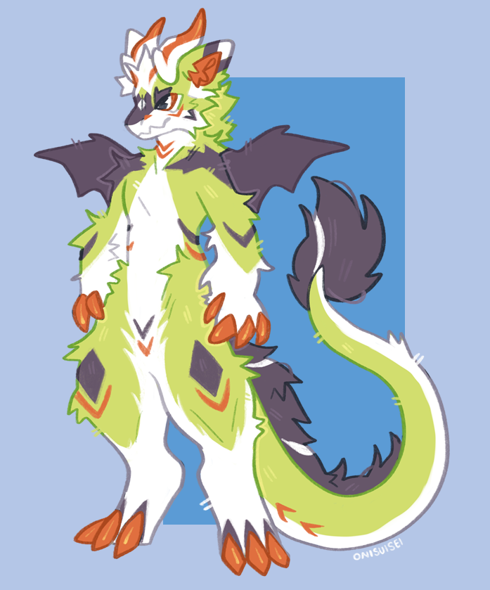 kyv1s's tweet photo. A sleek and handsome dragon~ 🐲🥝

🎨@OniSuisei https://t.co/lWrmwSLkAo